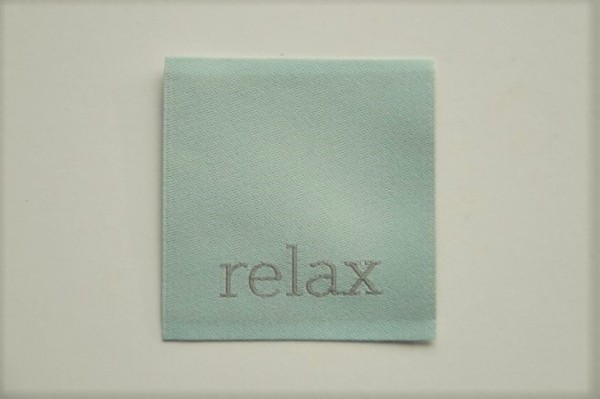 Lifestyle-Label zum Aufnähen - relax, hellmint - 50 x 50mm