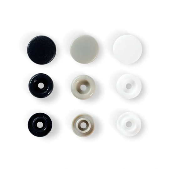 Prym Love - Druckknopf Color Snaps, 12,4mm - marine, grau, weiß