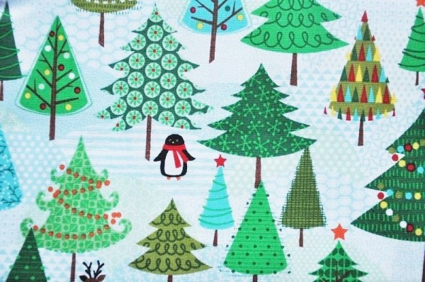 Weihnachtsstoff - Frosty, Tannenbäume