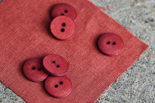 Knopf 18mm - coral red - Curb Cotton Button