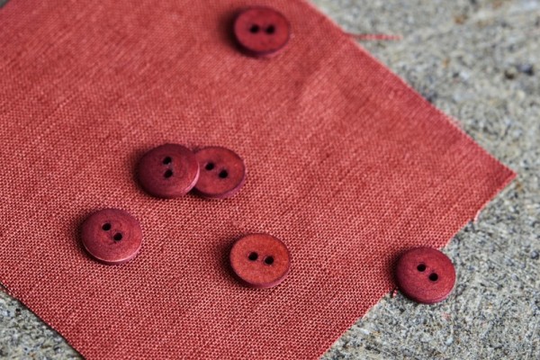 Knopf 11mm - coral red - Curb Cotton Button