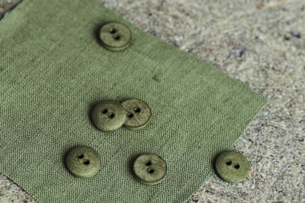 mind the MAKER, Knopf mit zwei Löchern, Knöpfe, Nähzubehör, Curb Cotton Button, grün, olive green