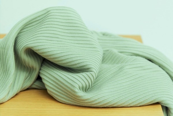 Ottoman Knit soft mint, uni - 84% Viscose, 14% Nylon, 2% Elasthan