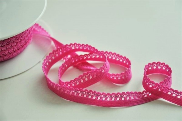 Elastische Abschlusslitze - pink, 11mm breit