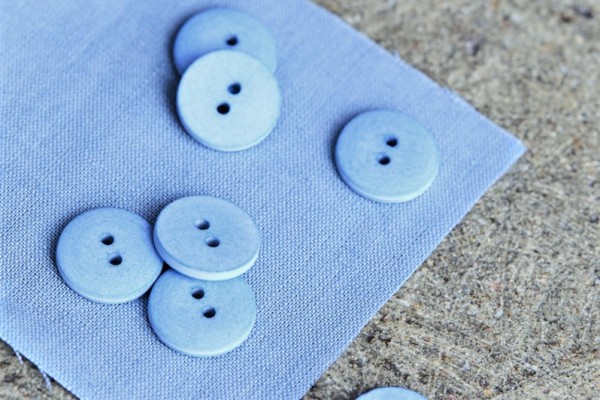 Knopf 18mm - faded blue - Curb Cotton Button, 18mm
